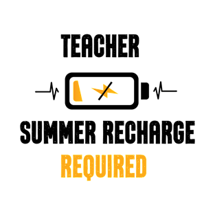 Teacher summer recharge required cool modern design T-Shirt
