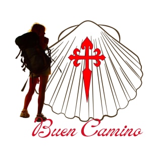 Buen Camino Woman Pilgrim Silhouette T-Shirt