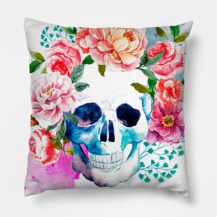 Floral Skull Pillow