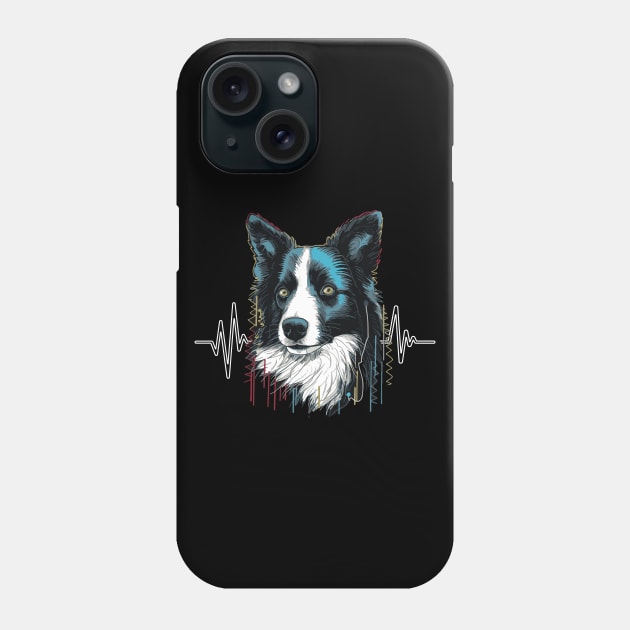 Heartbeat Border Collie Phone Case by vectrus