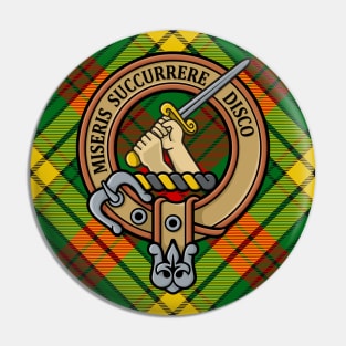 Clan MacMillan Crest over Tartan Pin