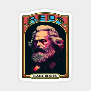 Karl Marx - Retro Communist Trading Card Magnet