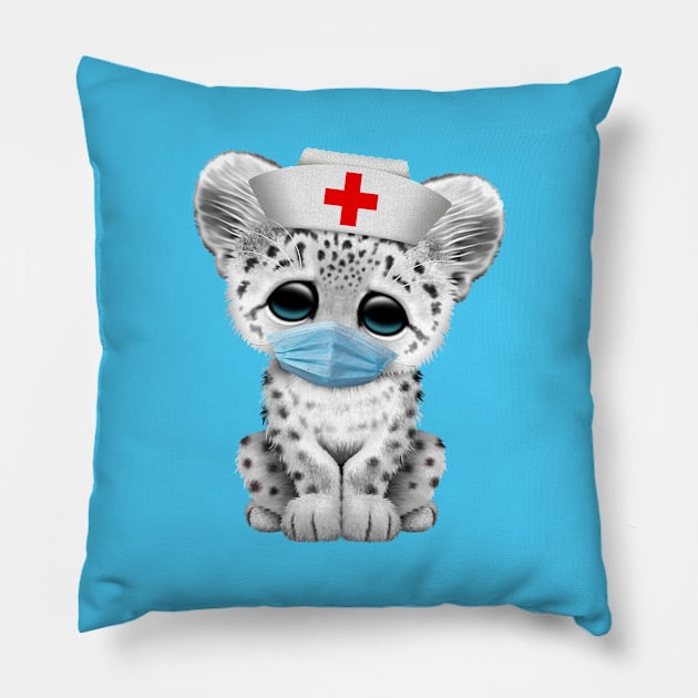 Cute Snow Leopard Cub Nurse Pillow by jeffbartels