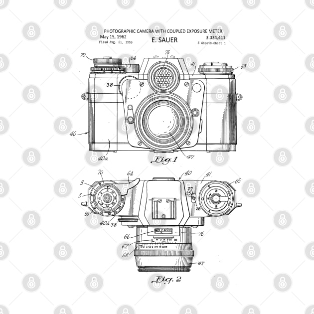 Vintage Camera Patent Print 1962 by MadebyDesign