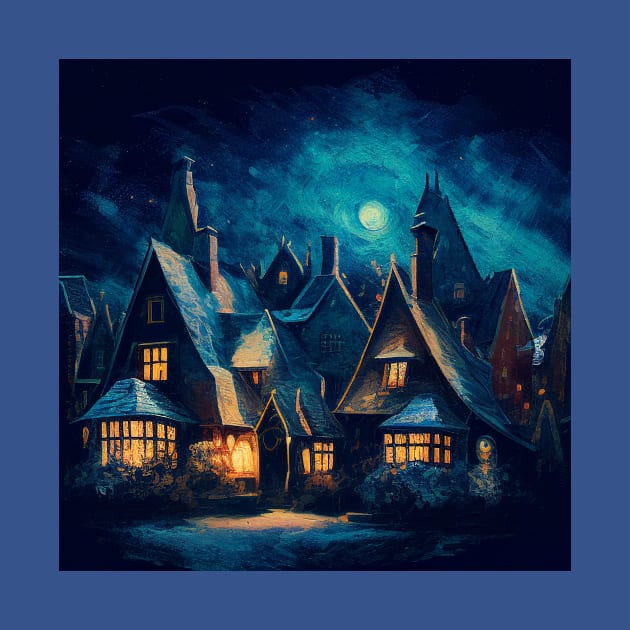 Starry Night Over Hogsmeade Village by Grassroots Green