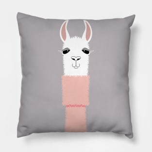 LLAMA IN PINK TURTLENECK SWEATER Pillow