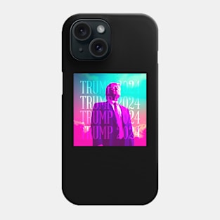 Vaporwave Retrowave Synthwave Donald Trump 2024 President Election Republican Conservative Phone Case