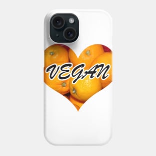 Tangerine vegan heart Phone Case