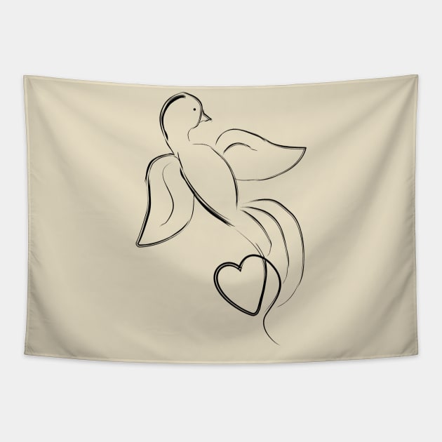 Love Dove Tapestry by Korry