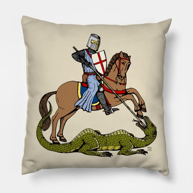 13th Century Saint George Pillow by AzureLionProductions