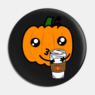 Funny Cannibal Pumpkin Spice Latte Pin