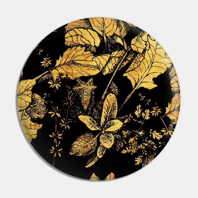 Gold Garden at Night Pin by zeljkica