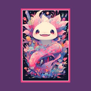 Cute Axolotl Anime Art Design | Cute Animals | Axolotl Hentaii Chibi Kawaii Design T-Shirt