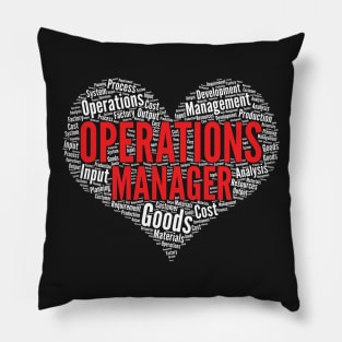 Operations manager Heart Shape Word Cloud Design design Pillow