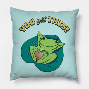 You got this! - Froggo on a lilly leaf Pillow