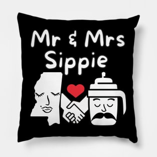 Mr and Mrs Sippie - Mississippi Pun Pillow