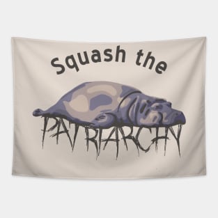 Squash the Patriarchy Hippo Tapestry