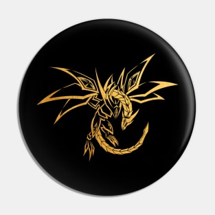 Dragon Skeleton Gold Geometric Art Pin