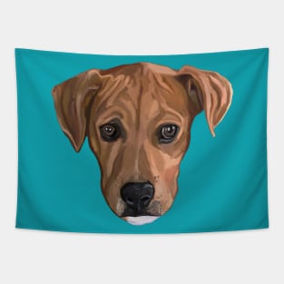 Sweet Brown Pitbull Puppy Portrait Tapestry