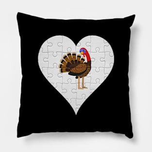 Jigsaw  Turkey Heart Design - Farm Animals Turkey Pillow