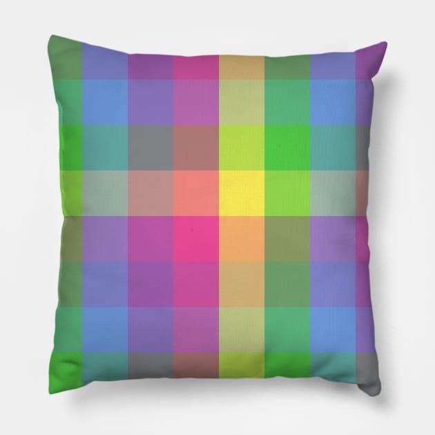 Rainbow Checkered Pattern | Multicolor Pattern Pillow by Honeynandal