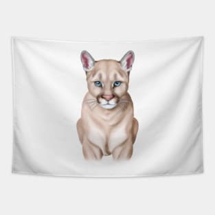 Cute Cougar Drawing Tapestry