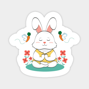 Bunny Yoga Magnet