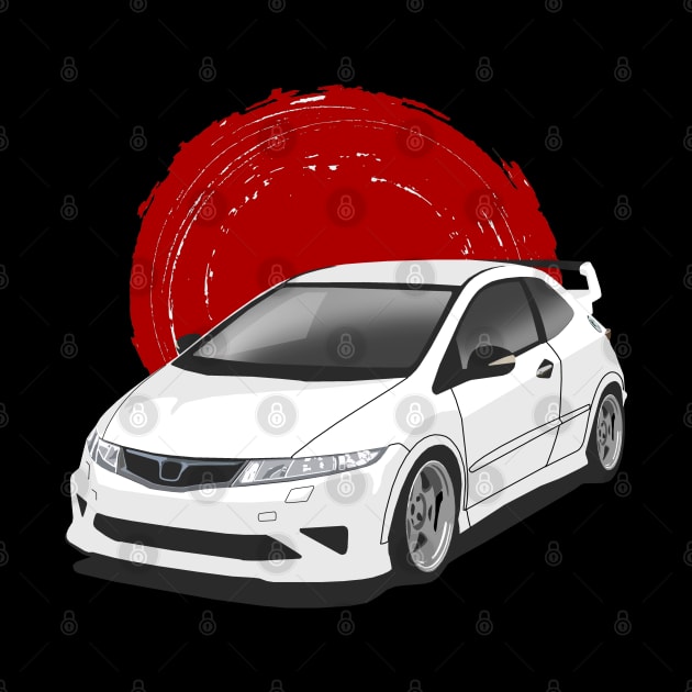 White Honda Civic 5d by Rebellion Store