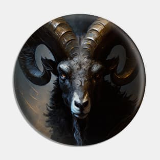 Ram Portrait Animal Nature Wildlife Dark Painting Wild Spirit Pin