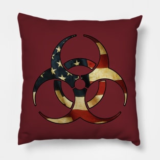 Biohazard US Flag Pillow