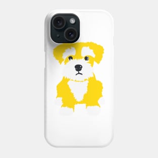 Sweet Yellow Miniature Schnauzer Puppy on A Pink Background Phone Case