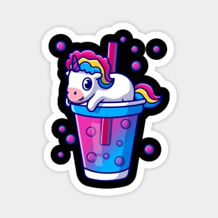Boba Tea Bubble Tea Cute Kawaii Unicorn Bisexual Pride Gift product Magnet