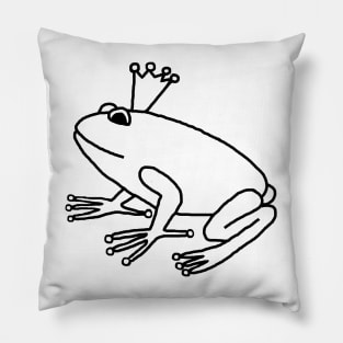 Frog Prince Minimal Line Drawing Pillow