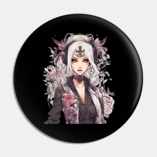 Melancholy Moonlight Emo Goth Anime Girl Universe Pin