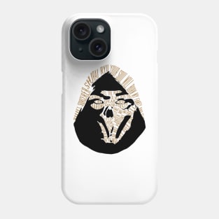 Scorpion text portrait Phone Case