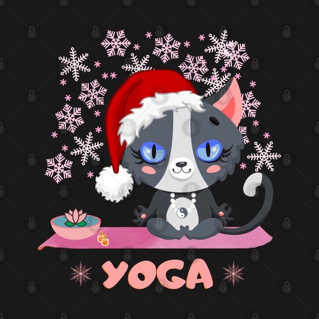 Cat Yoga at Christmas by Studio468