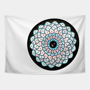 Handmade blue and pink mandala drawing art Tapestry