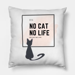 A lovely black cat look forward to “no cat no life” board Pillow