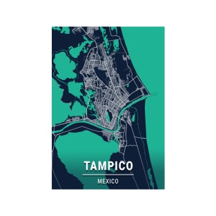 Tampico Blue Dark Color City Map T-Shirt