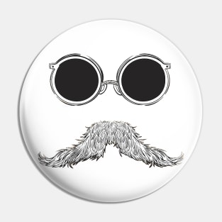 Cool moustache with glasses Pin