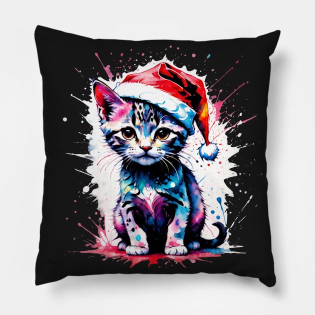 Christmas Kitty Pillow by Drawing a Blank Creations