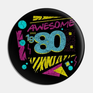 Awesome Since 1980-80’s Birthday Celebration, 41st Birthday Pin