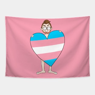 Trans Pride Heart Tapestry