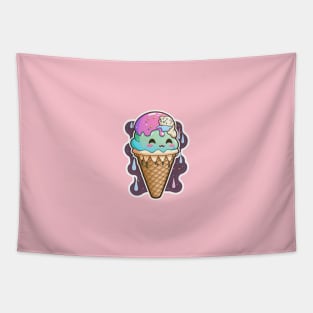 Ice cream Skull Sticker Tapestry