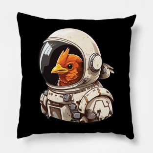 Space Helmet Chicken - Galaxy Invader Pillow