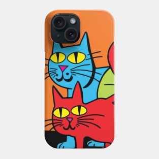 Quirky Colourful Cats Phone Case