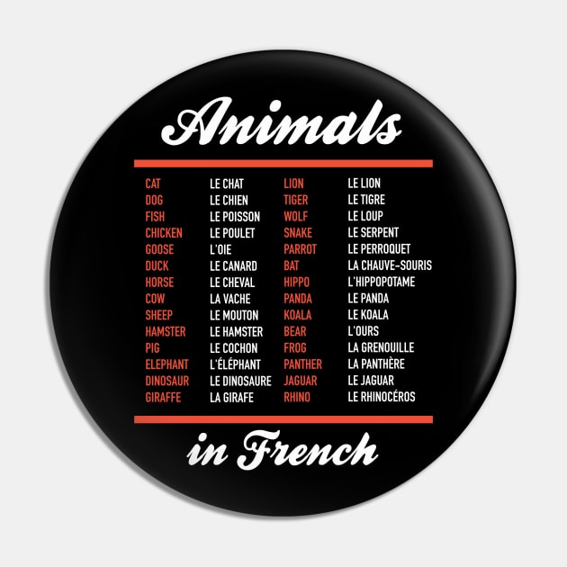 Animals In French Pin by Hidden Verb