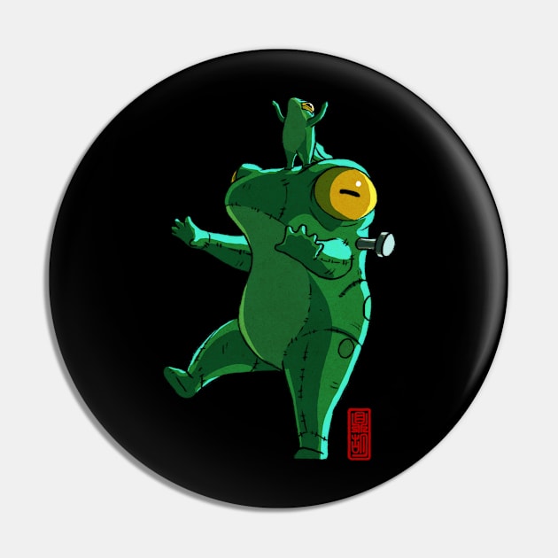 frankenstein frog Pin by DingHuArt