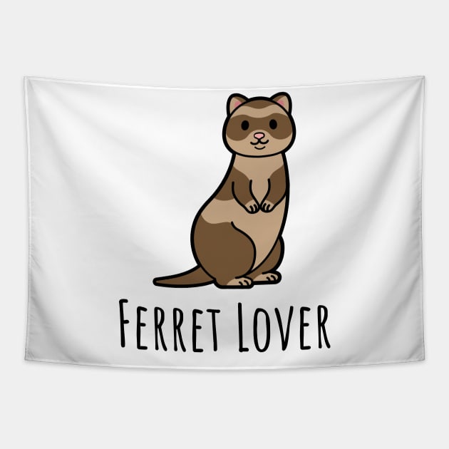 Ferret Lover Cute Comic Animal Tapestry by BlueTodyArt