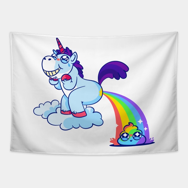 Rainbow Unicorn Poop Tapestry by LR_Collections